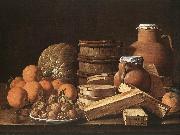 MELeNDEZ, Luis Still Life with Oranges and Walnuts ag Spain oil painting artist